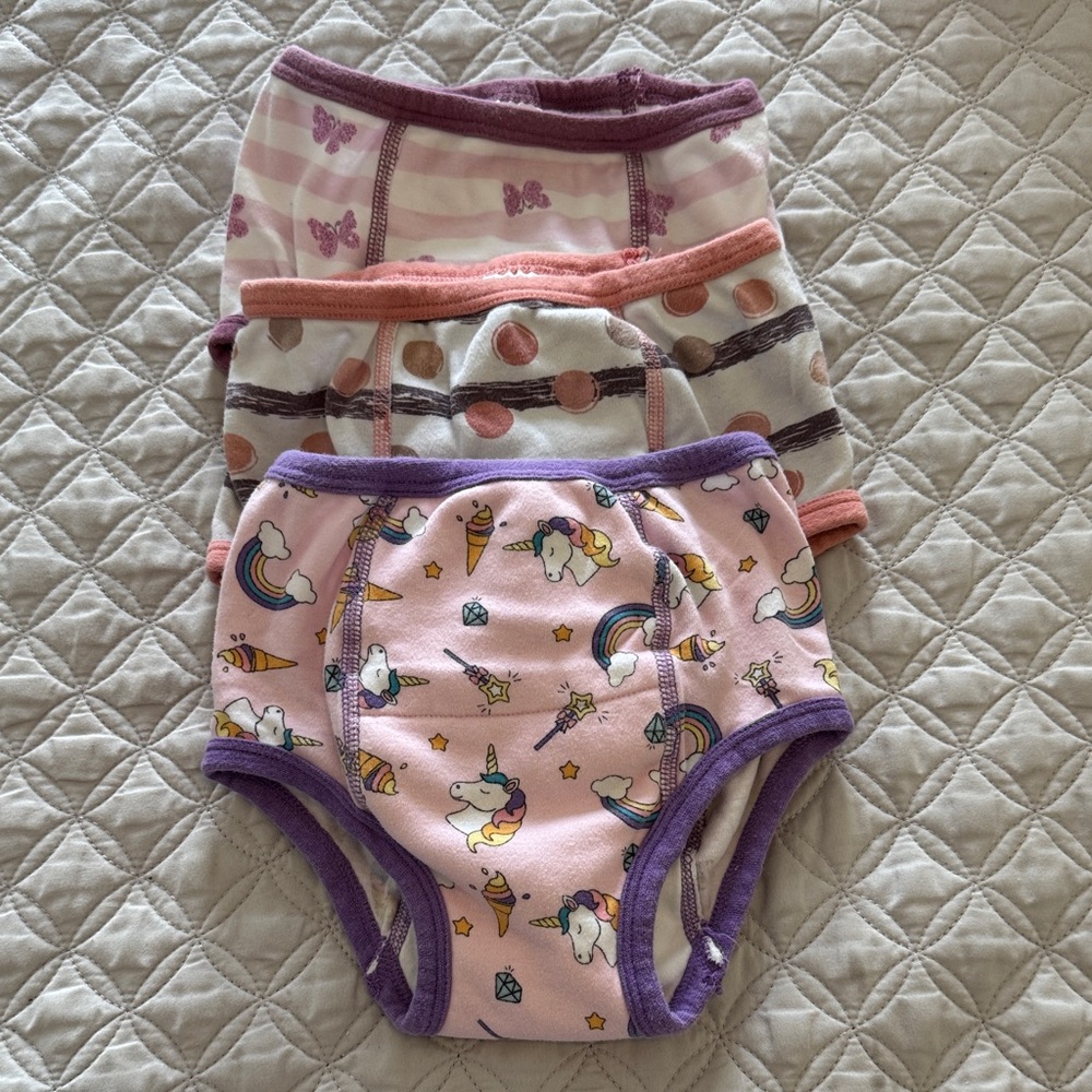 Girls Pink Unicorn Potty Training Underwear - 3-Pack